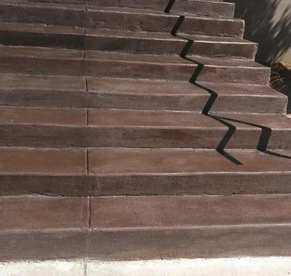 Exterior Stained Concrete Staircase Construction