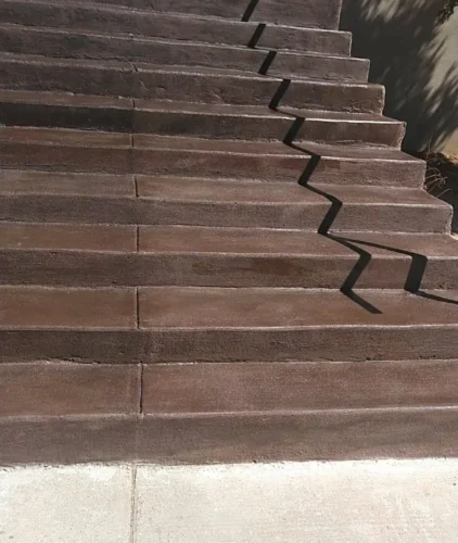 Exterior Stained Concrete Staircase Construction