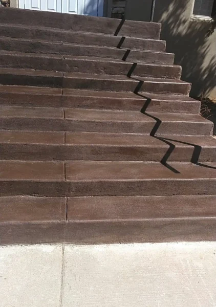Exterior Stained Concrete Staircase Construction