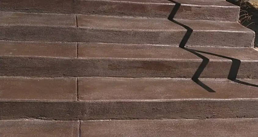 Exterior Stained Concrete Staircase Construction